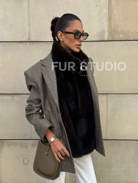 Норковая манишка женская - фото 8