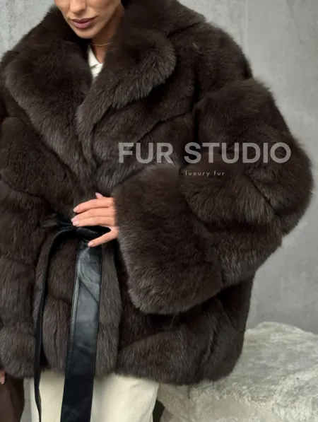 Шуба из песца под соболь - фото 1