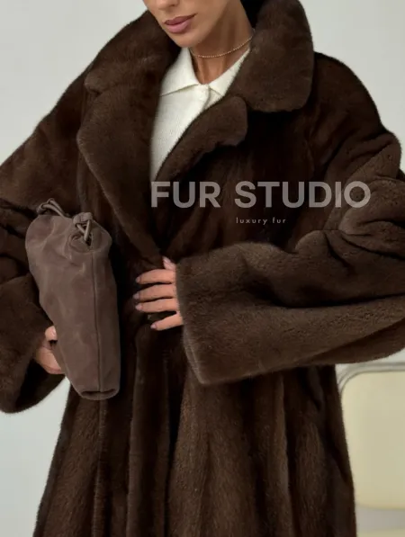 Длинная норковая шуба - фото 1