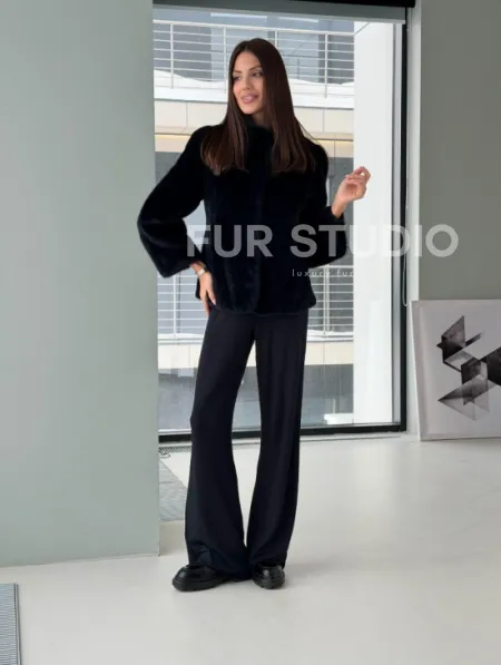 Укороченный норковый жакет - фото 7