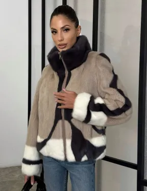 Норковая шуба - бомбер на молнии - фото 11