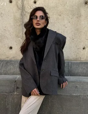 Черная норковая манишка - фото 12