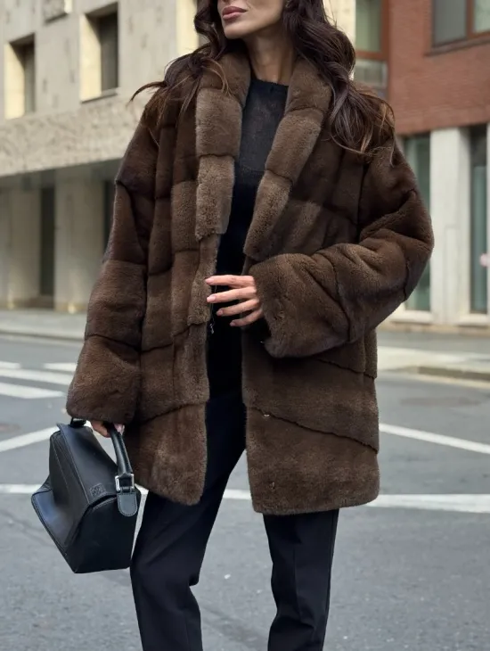 Шуба норковая коричневая - фото 2