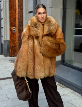 Шуба из лисы - рыжая - фото 11