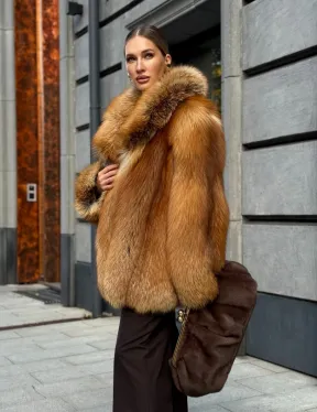 Шуба из лисы - рыжая - фото 19
