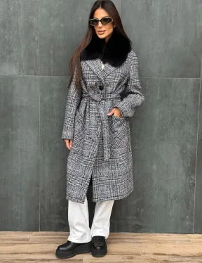 Пальто зимнее с мехом - фото 3