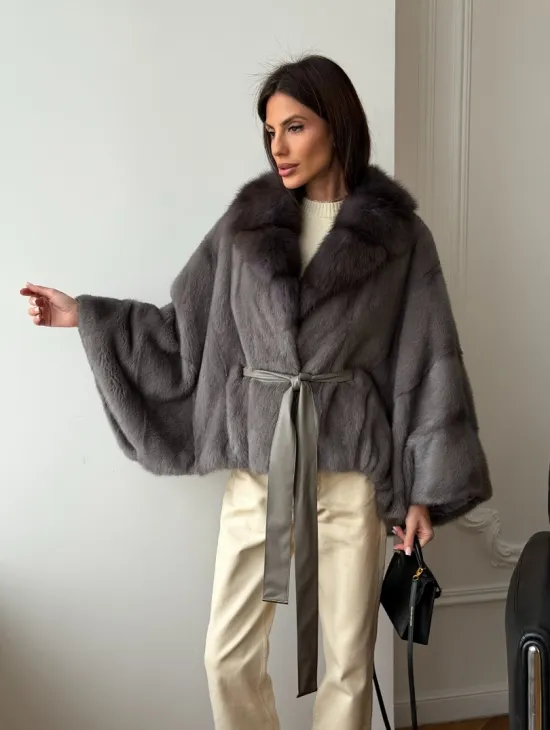 Короткий норковый полушубок - летучка - фото 9