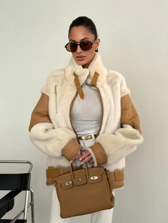 Комбинированная дубленка из норки и овчины - фото 9