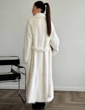 Белая норковая шуба в пол - фото 5