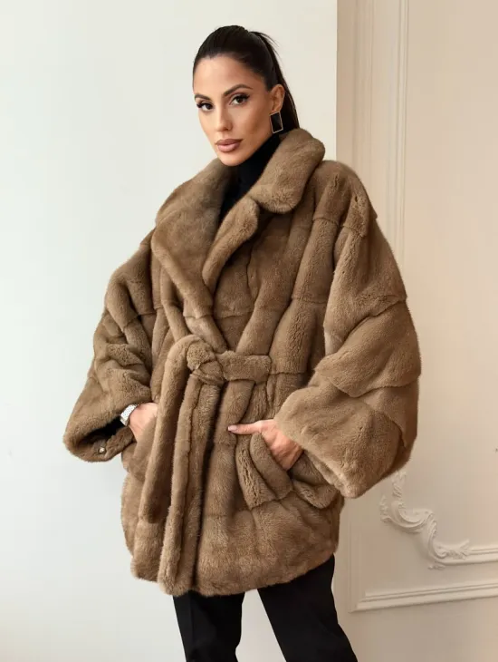 Норка пастель английский воротник летучая мышь - фото 0