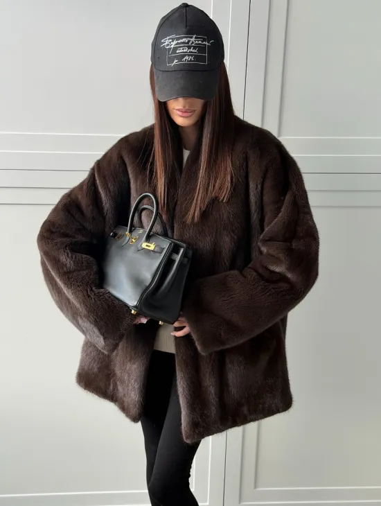 Куртка из норки с V - образным воротом - фото 5