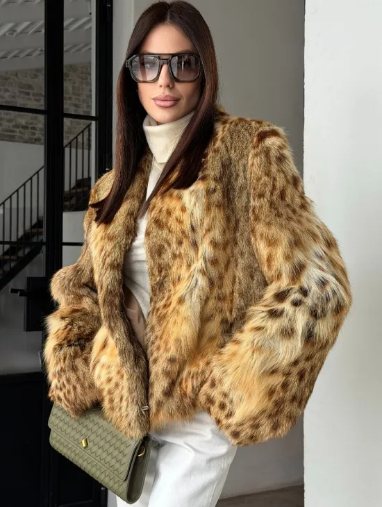 Меховой жакет - шуба из оцелота - фото 0