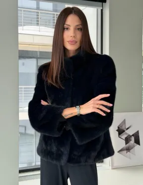 Укороченный норковый жакет - фото 8