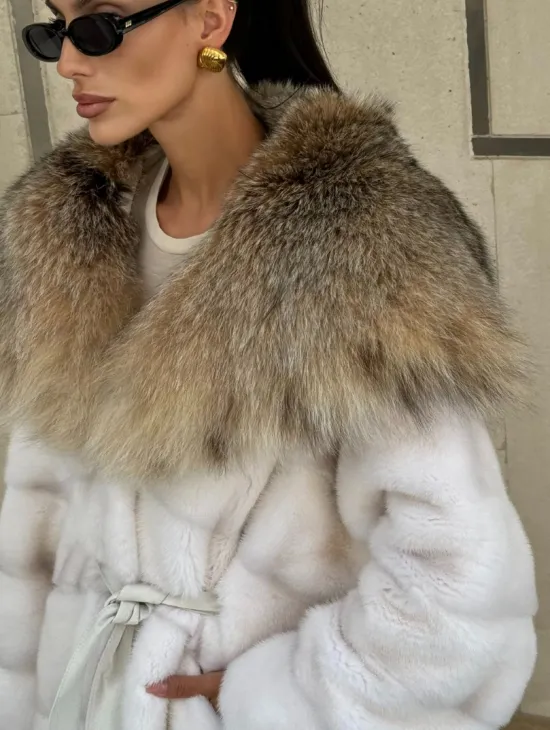 Норка кимоно с капюшоном рысь - фото 1